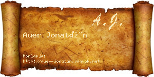Auer Jonatán névjegykártya